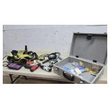 Box, fall harness, cordless drills (no chargers),