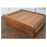 Mid-Century Teak Tambour Desktop Storage Box