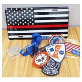 Firefighter License Plate, Challenge Coin & Misc
