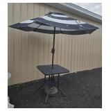Patio table, umbrella 30"30"29"