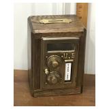 Vintage style coin bank resembling a post office