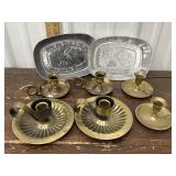 Metal bread trays abs brass candle stick holders