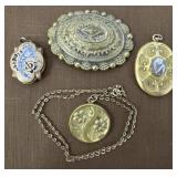 Victorian style lockets and pin - some GF