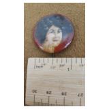 1910 Cracker Jack pinback woman