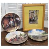 Norman Rockwell print and plates