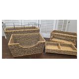 4 Heavy wicker/chrome trim baskets