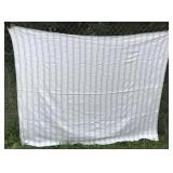 Vintage blanket w/ blue & green stripes *some