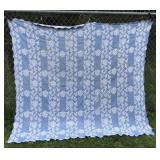 Vintage blue & white floral bedspread *some