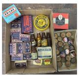 Advertising items - Domino match books, Byer tin,
