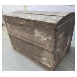 Dome top wood immigrant chest 38"24"27"