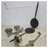 2 Iron Wall Brackets, Waffle Iron
