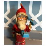 vintage RARE 7 1/2ï¿½ wind up Santa with ringing