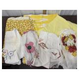 Gorgeous vintage yellow table coverings and