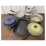 Vintage pans and enamel