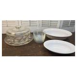 Pyrex CorningWare - white and clear