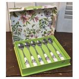 Set 6 Portmeirion botanic garden tea spoons