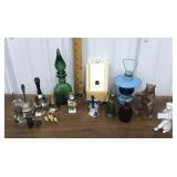 Bottles, bells, music box, figures etc