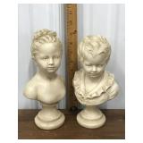 Plaster busts of Alexandre Brongniart &  young