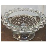 Flower frog glass compote