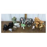 Collection of elephants- ceramic, plastic, salt &