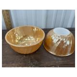 Pair 8inch Lustre FireKing bowls