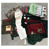 Christmas blankets, aprons, tree skirt,