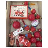 Vintage Christmas lot - bulbs, figures, etcï¿½