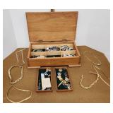 Jewelry box with contents Monet necklaces Napier
