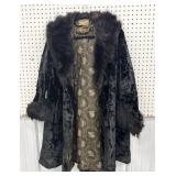 Early velvet and fur womens coat *some damage a