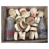 2 Half Pint Dairy Bottles And Paper Caps -
