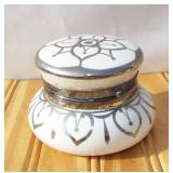 Belleek Sterling Lidded Trinket Jar with Fabric