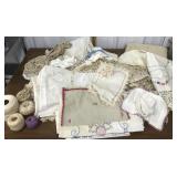 Huge lot of doilyï¿½s, table runners, blanket etc