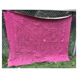 HEAVY Satin blanket- hand stitched? Pretty colors