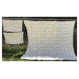 King sized sage green quilt & 2 pillow shams