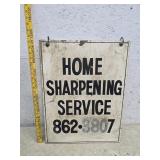 Wood home sharpening sign