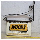 Woods sign worth wrought iron bracket