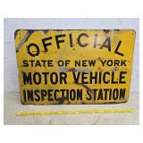 Ny inspection station sign 2 sided sign