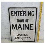 Entering town if Maine zoning sign