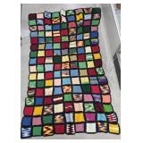 Vintage granny square afghan- aprx 72x54 - one