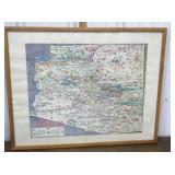 retro Framed Tour Map of Arizona