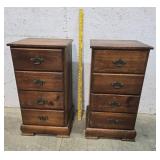 Pair 4 drawer end stands
