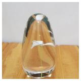David Wilson Signed Crystal Egg with Flower