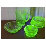 4 Pieces Green Glow Glass *not All Perfect