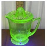 Green glow glass 4 cup measuring pitcher with
