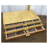 Artist supplies- sketchbooks, paint pallet,