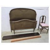 Bed with curved footboard and chair 54"68"