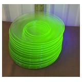 14 Green Glow Glass 8inch Plates