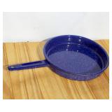 Bright Blue Enamel Frying Pan