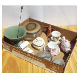 Girly Box lot-Jasperware, Hat Pin, Compacts, etc.