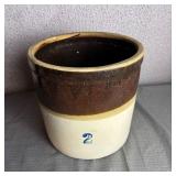Antique 2 Gallon Stoneware Crock Pot
